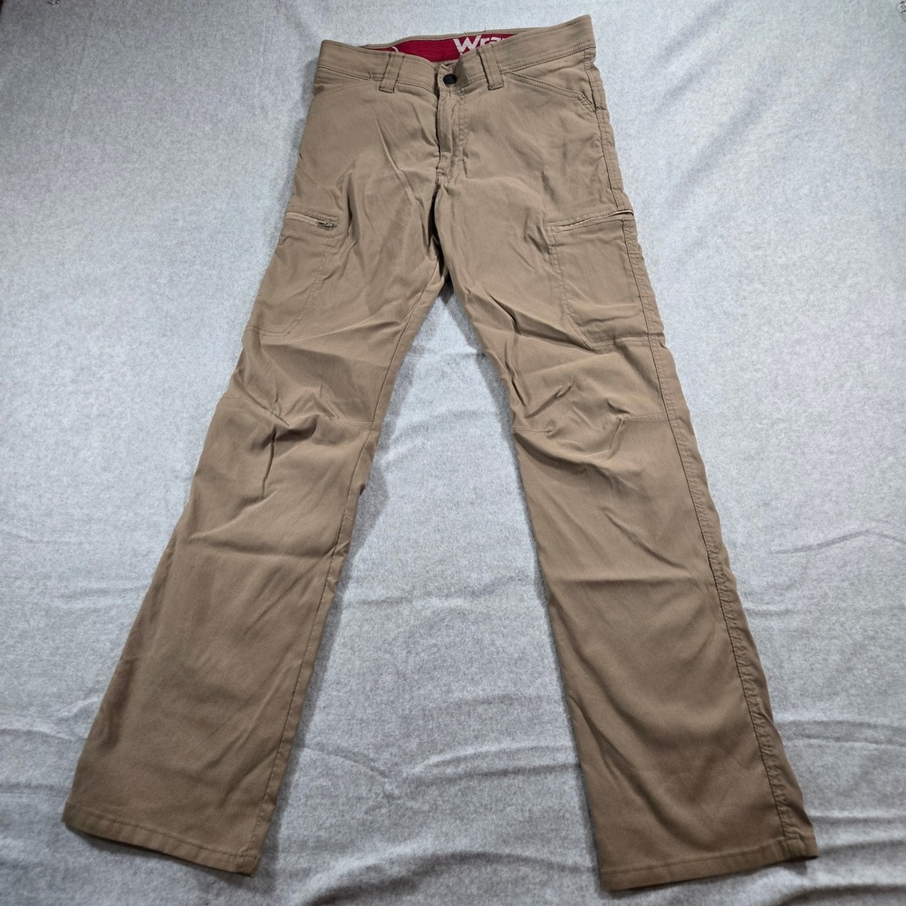 Wrangler ATG Men Tan Khaki Cargo Pants 30/30 10NW788FR Nylon Spandex Stretch